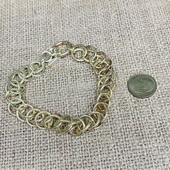 Silver Chunky Double Link Bracelet - Picture 1 of 2